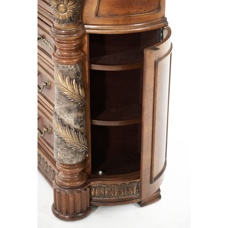 Classic Chestnut Birch Dresser with Mirror and Storage