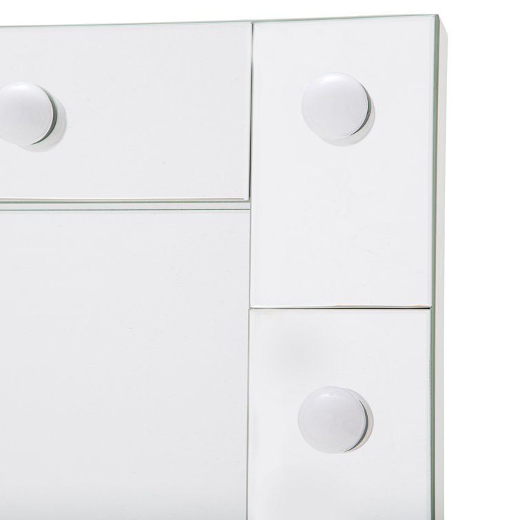 Montreal Contemporary Rectangular Wood Vanity Mirror with LED