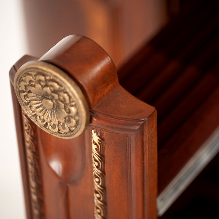 Transitional Honey Walnut Dresser with Mirror and Dovetail Drawers