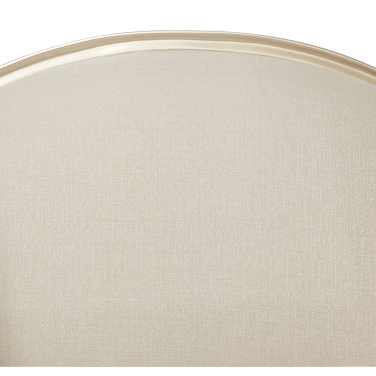 Pearl and Caramel Linen Upholstered Curved Arm Sofa