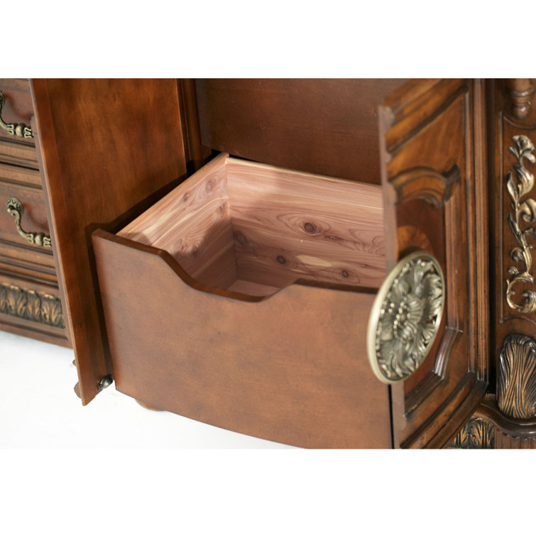 Classic Chestnut Birch Dresser with Mirror and Storage
