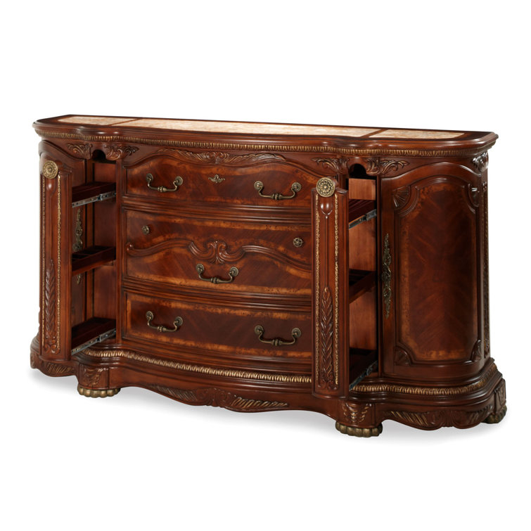 Transitional Honey Walnut Dresser with Mirror and Dovetail Drawers