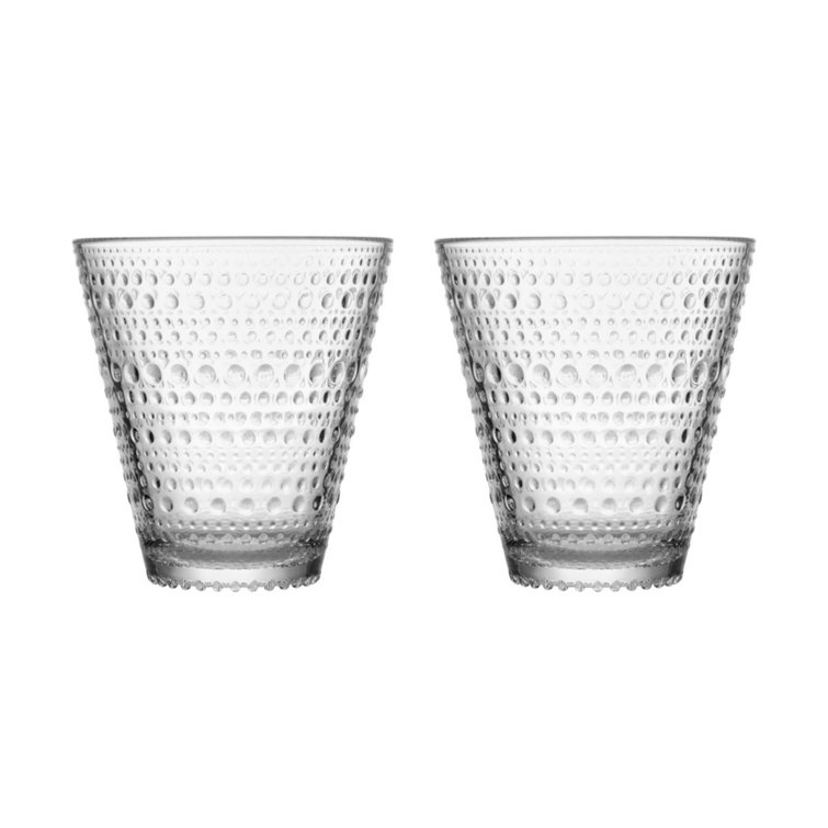 Oiva Toikka Inspired 10oz Clear Bubble Textured Glassware Set