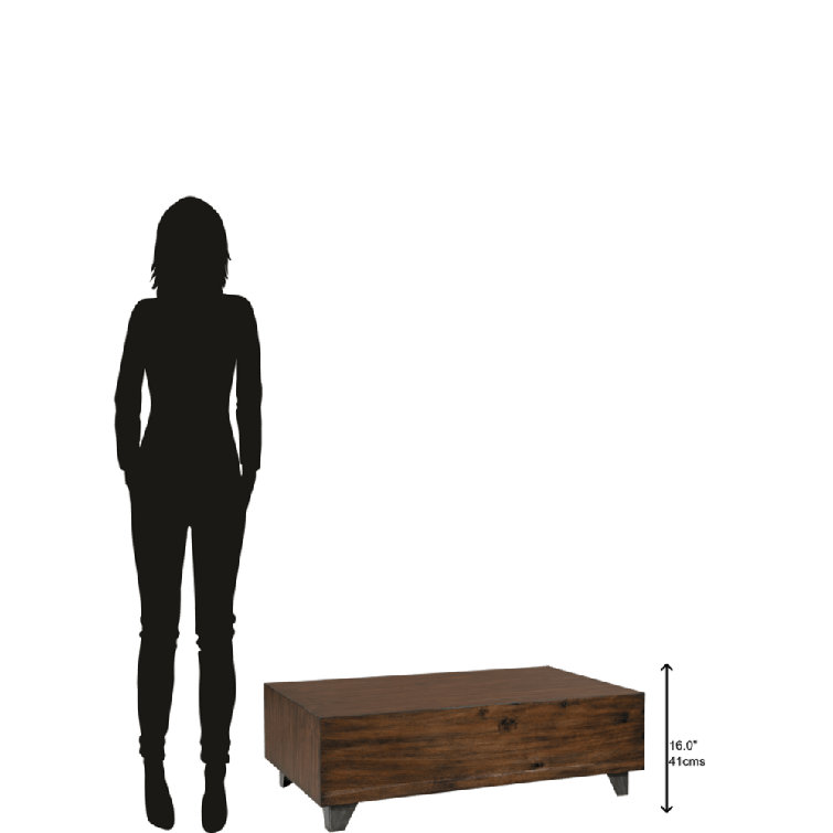 Monterey Point Rectangular Wood and Metal Coffee Table