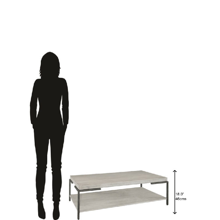 Beige and Black Rectangular Wood Cocktail Table
