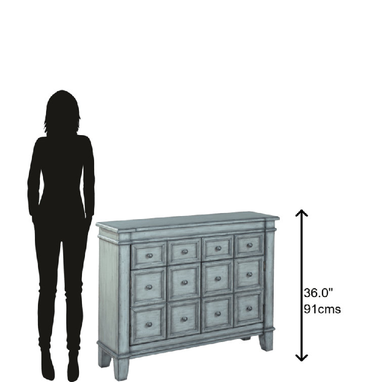 Transitional Gray 44" Solid Wood Apothecary Storage Cabinet