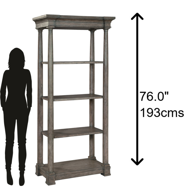 Lincoln Park Transitional Brown Wood Ladder Bookcase