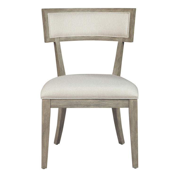 Bedford Gray Wood Accent Chair with Linen Upholstery