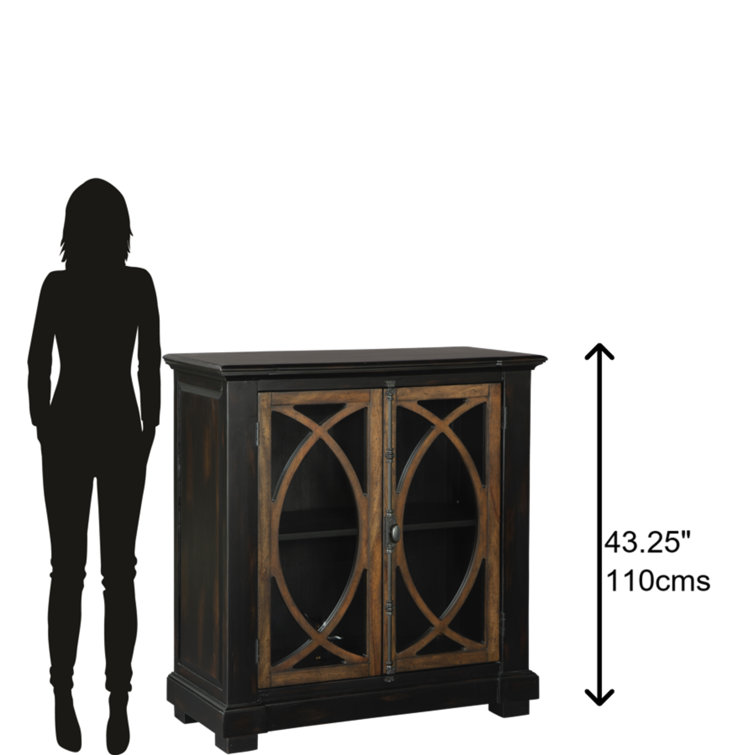Darci Two-Door Mahogany Entertainment Cabinet with Antique Brass Latch