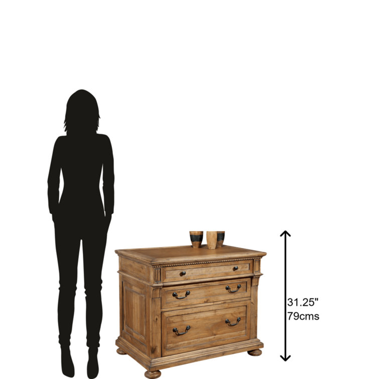 Brown Traditional 2-Drawer Lockable Mobile File Cabinet