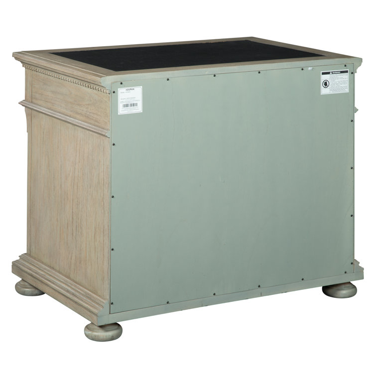Traditional Driftwood 2-Drawer Lockable Lateral File Cabinet