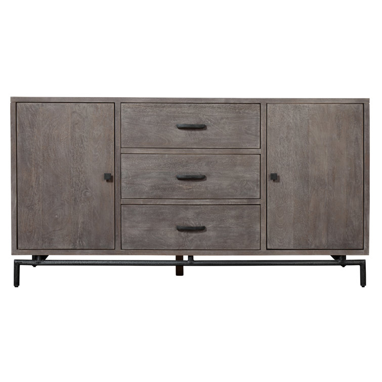 Jaedon 66'' Beige Mango Wood Sideboard with Iron Base