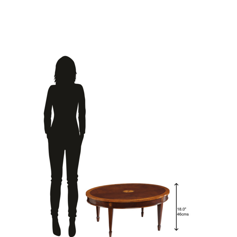 Brown Mahogany Oval Cocktail Table with Storage