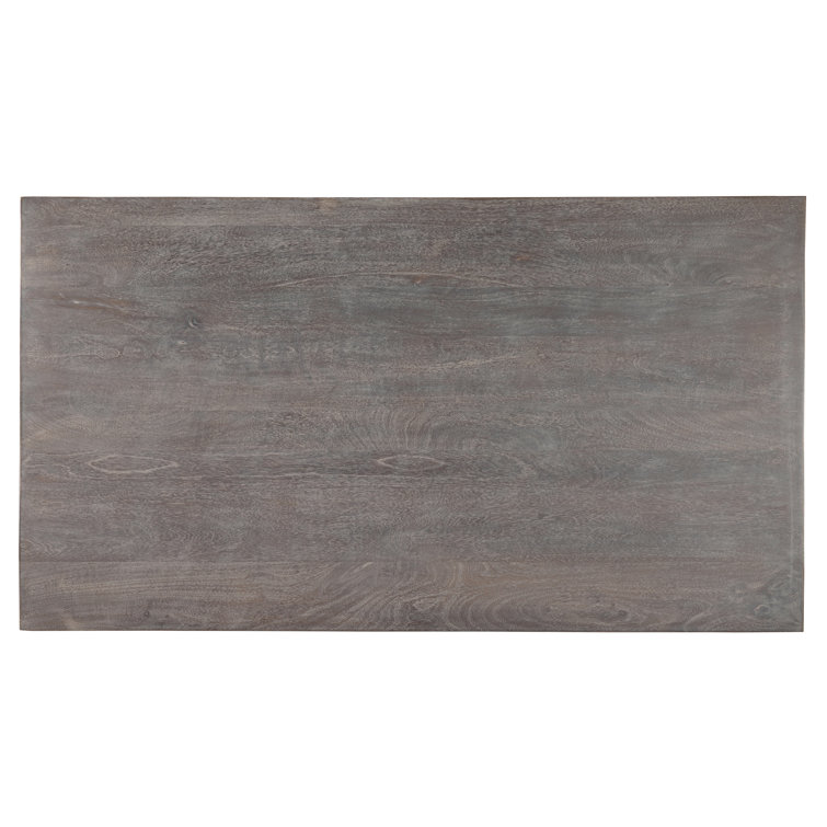 Gray Rectangular Wood and Metal Coffee Table with Storage