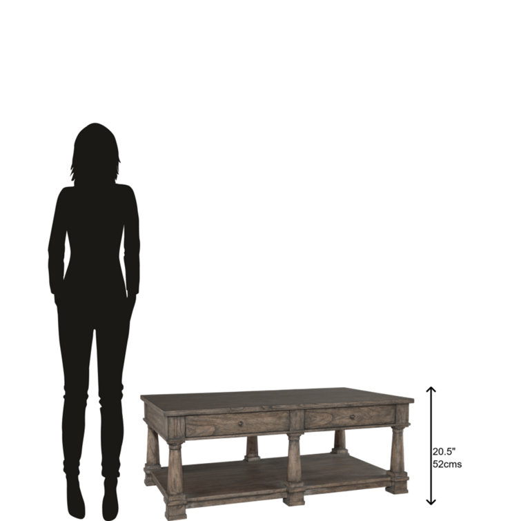 Lincoln Park Brown Wood Rectangular Coffee Table with Storage