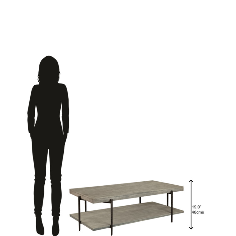 Bedford Park 57'' Transitional Rectangular Coffee Table with Shelf