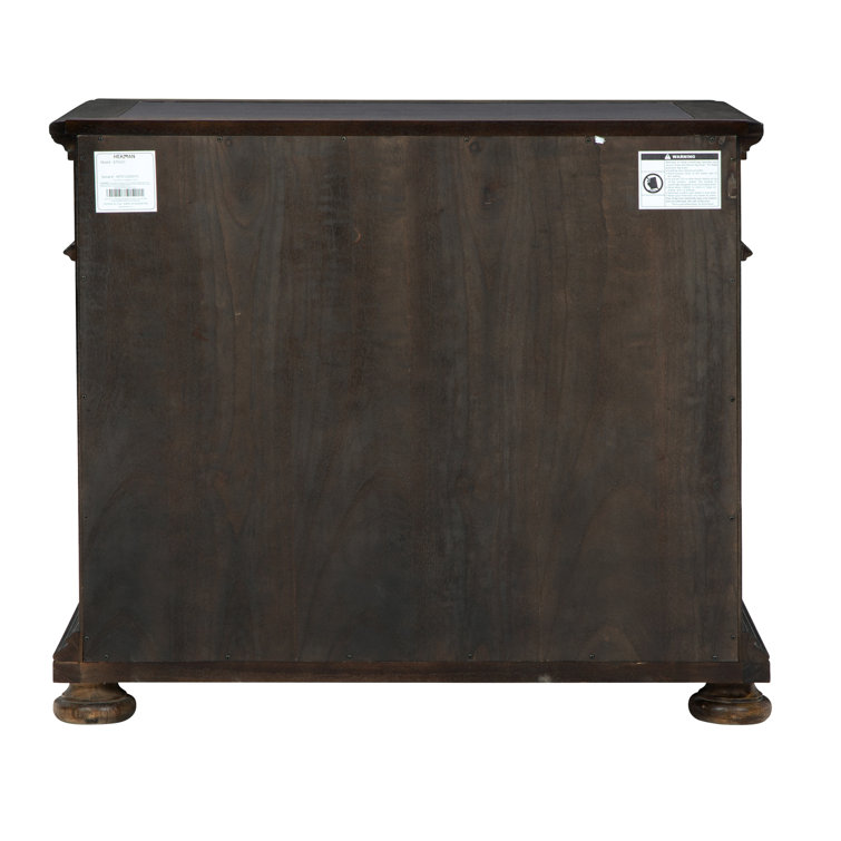 Brown Traditional 2-Drawer Lockable Lateral File Cabinet