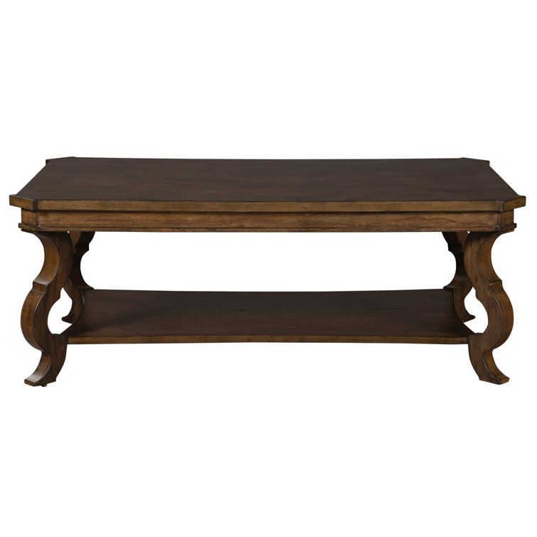 Traditional Rectangular Black and Gray Wood Coffee Table