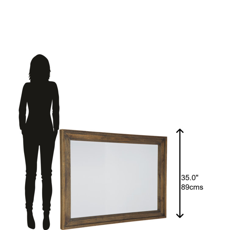 Bedford Park 48" Brown Mango Wood Rectangular Wall Mirror