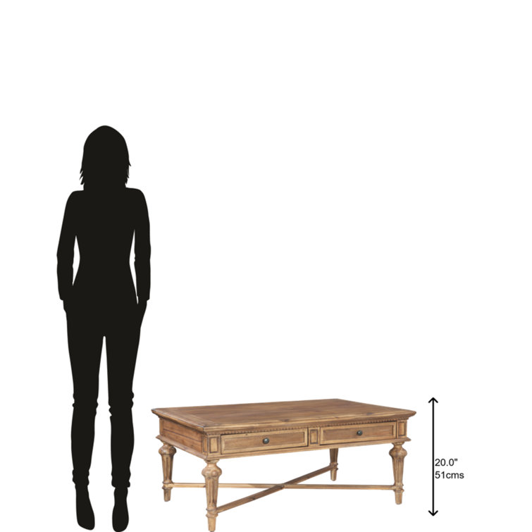 Beige Traditional Rectangular Coffee Table with Storage
