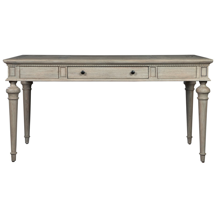 Traditional Brown Wood Writing Desk with Drawers