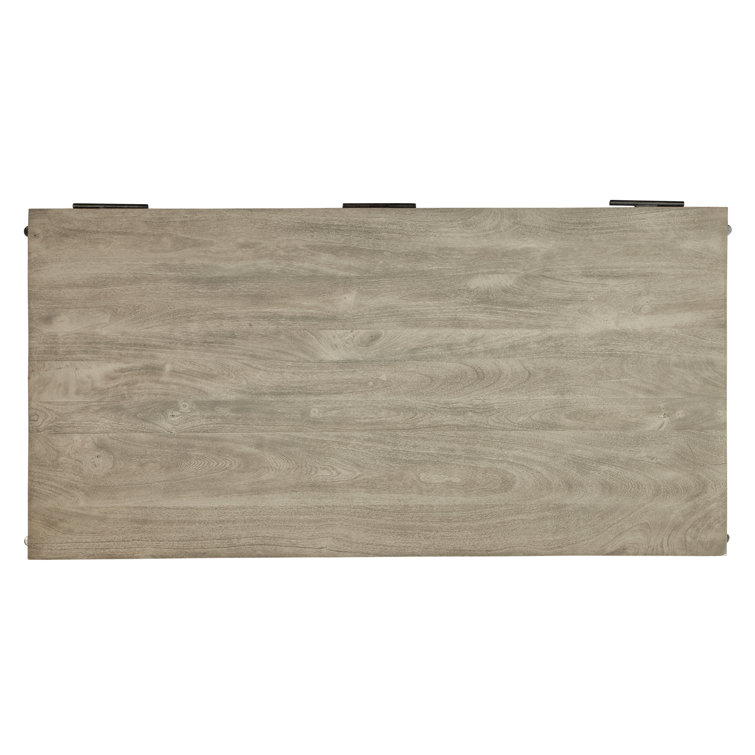 Bedford Gray Solid Mango Wood Transitional Home Office Desk with 3 Drawers