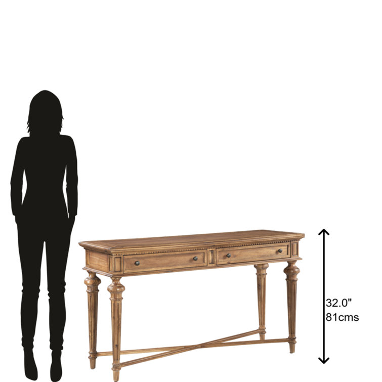 Wellington Hall Beige Rectangular Sofa Table with Storage