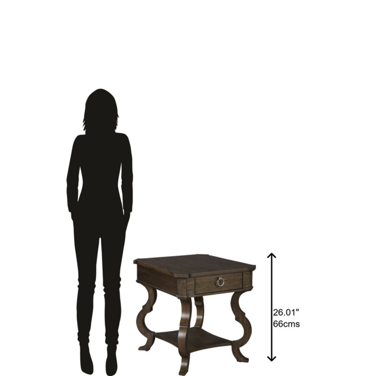 Traditional Black and Gray Wood End Table with Storage
