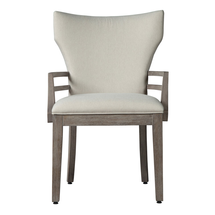 Sedona Grey Linen Upholstered Arm Chair with Wood Frame
