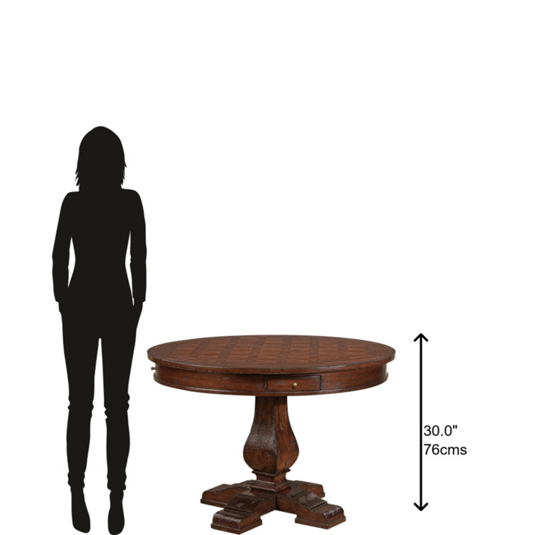 Traditional Havana 44" Round Brown Wood Casual Dining Table