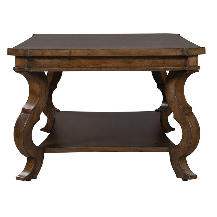 Traditional Rectangular Black and Gray Wood Coffee Table