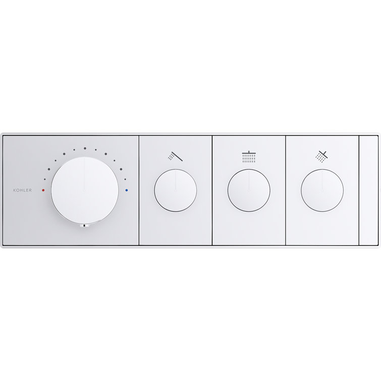 White Polished Chrome Thermostatic Valve Control Panel