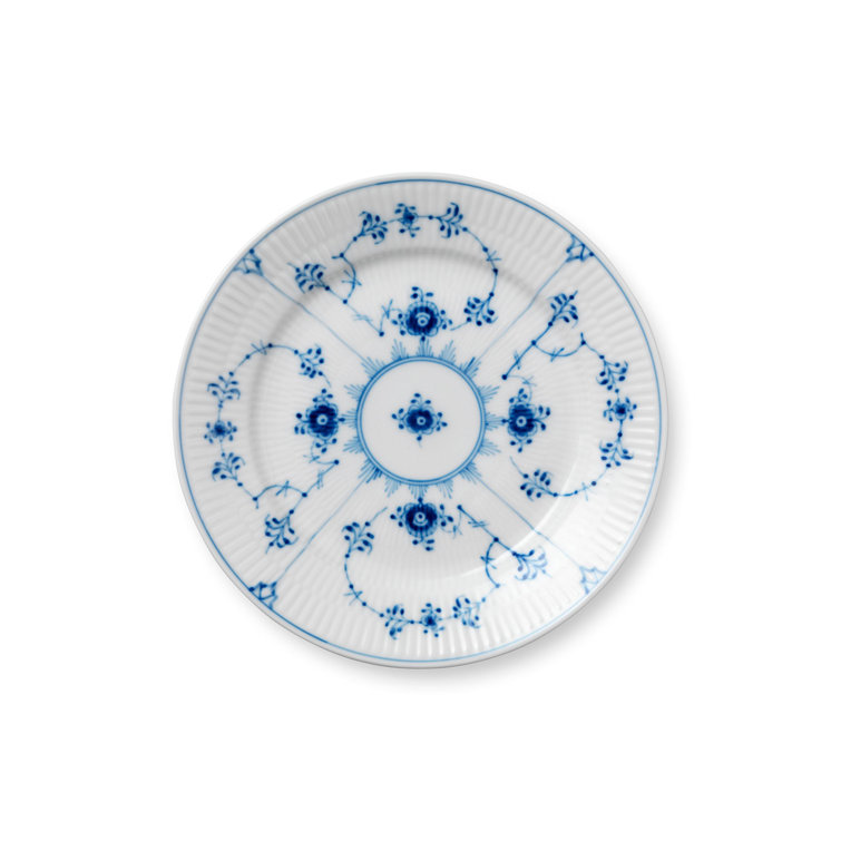 Hand-Painted Blue and White Porcelain Dessert Plate