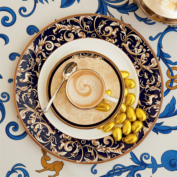 Mythical Cornucopia 10.75" Porcelain Dinner Plate with Gold Trim