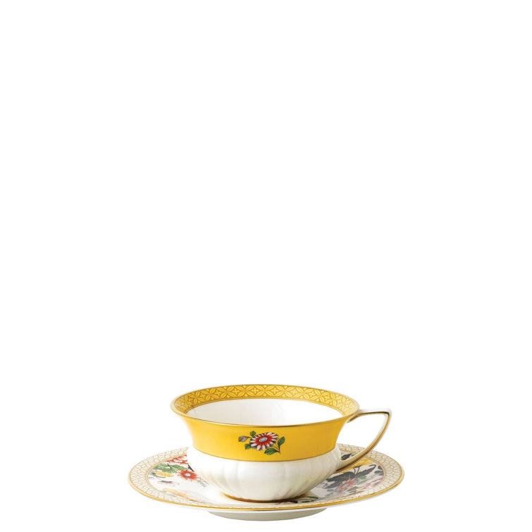 Primrose Floral Bone China Teacup and Saucer Set