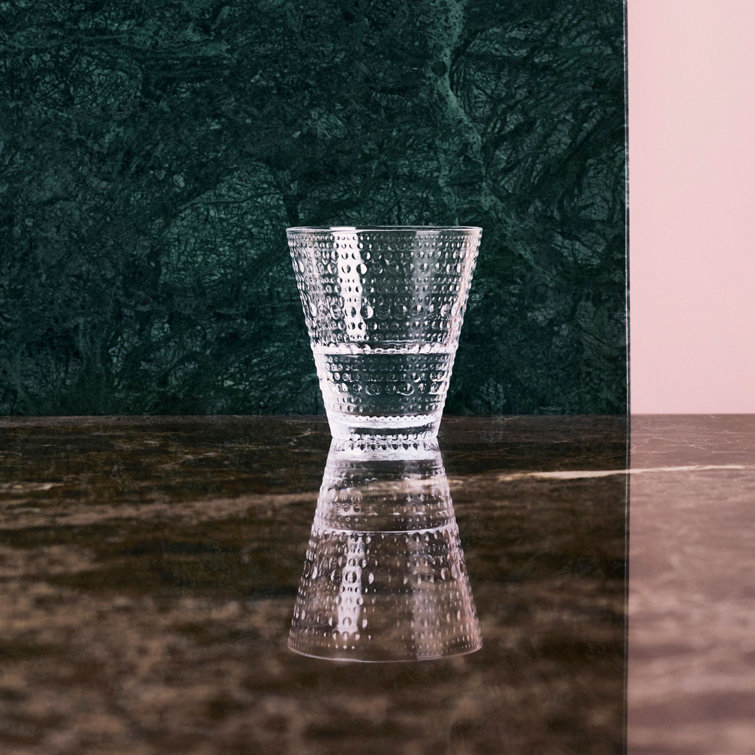 Oiva Toikka Inspired 10oz Clear Bubble Textured Glassware Set