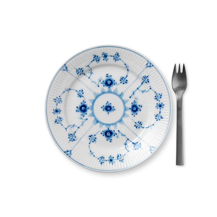 Hand-Painted Blue and White Porcelain Dessert Plate