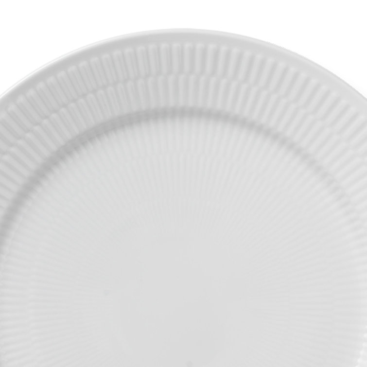 Elegant Winter White Porcelain Dinner Plate, Handcrafted & Microwave-Safe