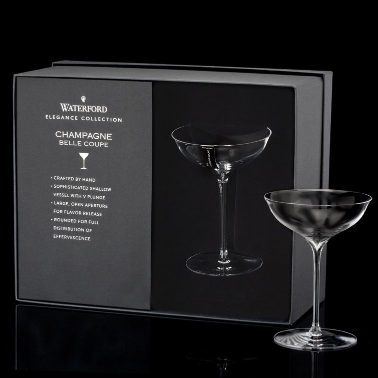 Elegance Clear Crystal Coupe Glass Set of 2