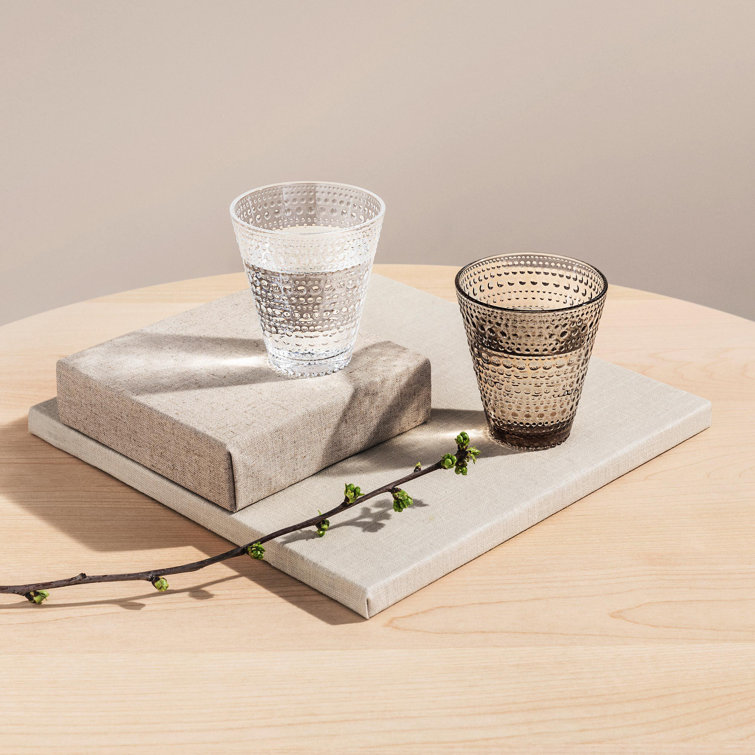 Oiva Toikka Inspired 10oz Clear Bubble Textured Glassware Set