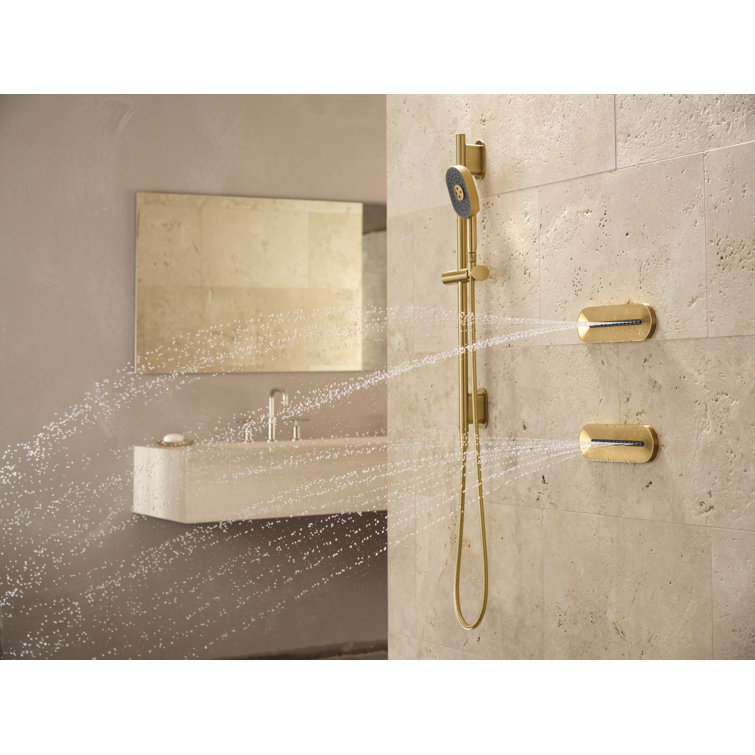 Polished Chrome Oval Single-Function Shower Body Spray