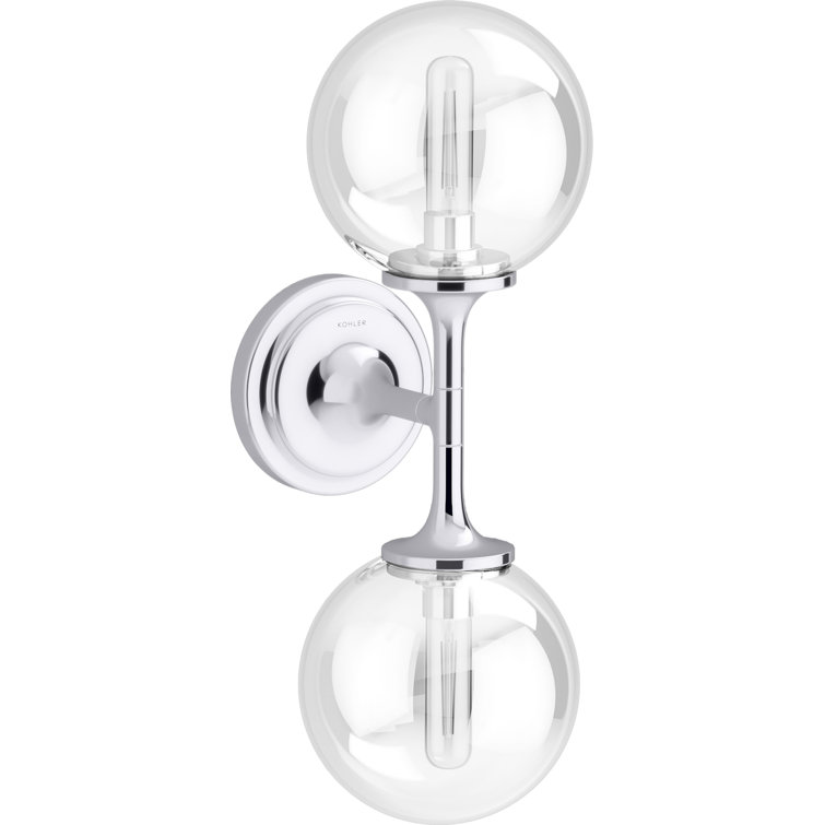 Elegant Chrome Flared Sconce with Clear Glass Globe
