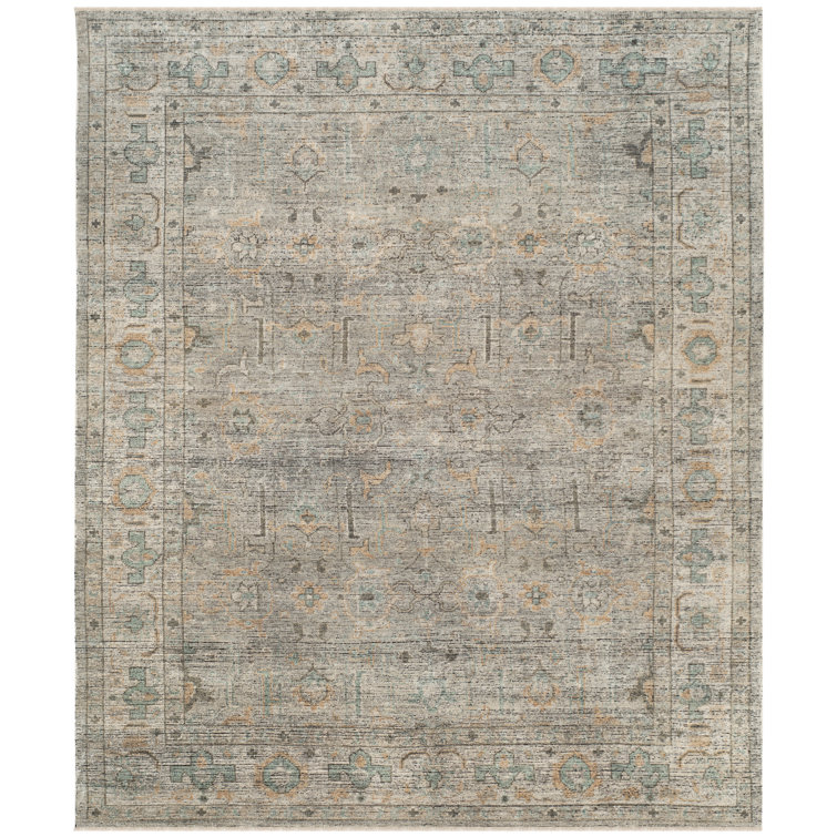 Izmir Hand-Knotted Blue Wool 5' x 7' Area Rug