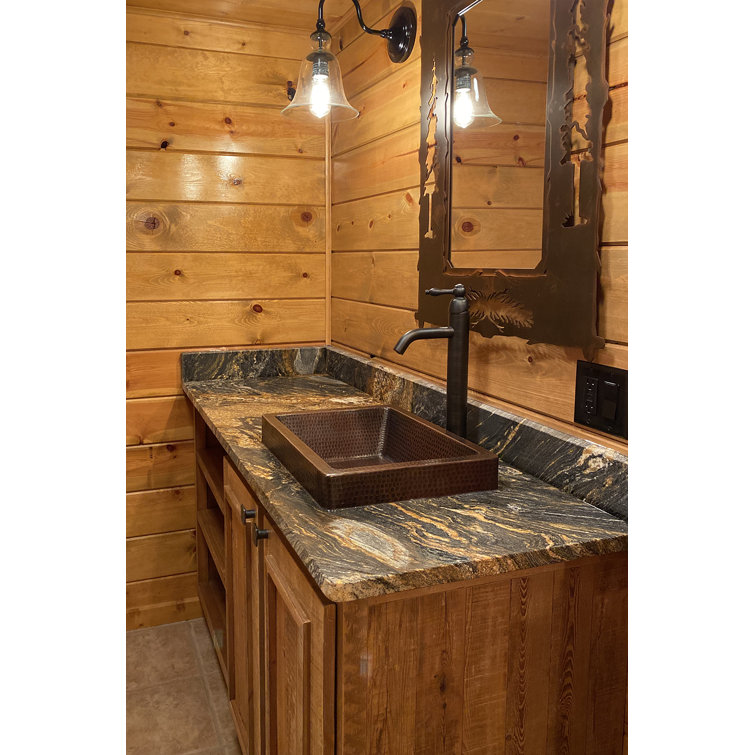18" Square Hammered Copper Vessel Sink