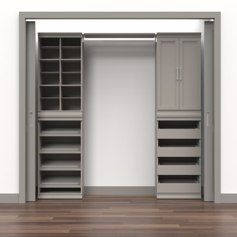 Taupe Modular Stackable Shoe Shelf with Metal Accents