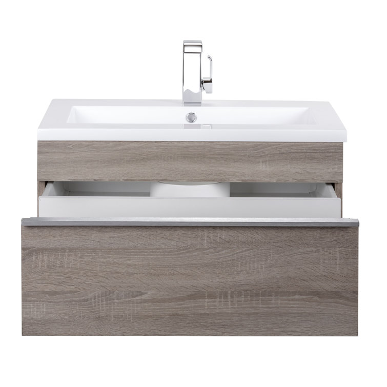 Arlie 30'' Brown Wall-Mount Single Sink Vanity