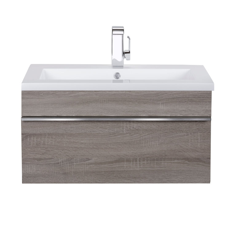 Arlie 30'' Brown Wall-Mount Single Sink Vanity