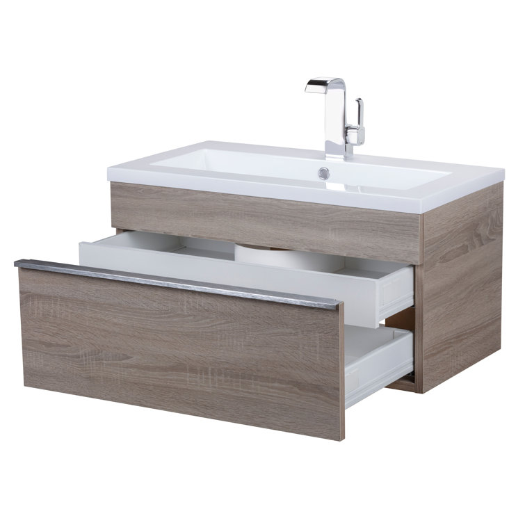 Arlie 30'' Brown Wall-Mount Single Sink Vanity