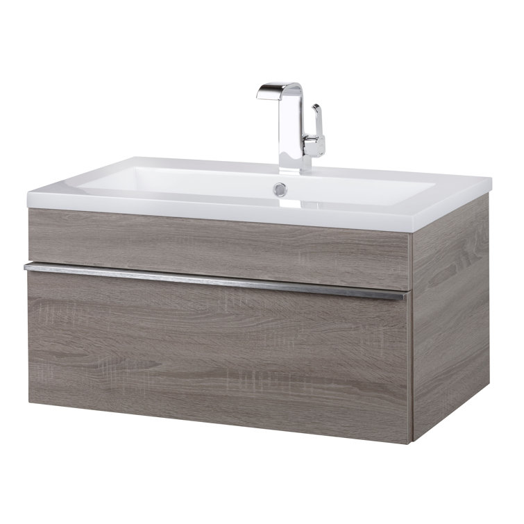 Arlie 30'' Brown Wall-Mount Single Sink Vanity