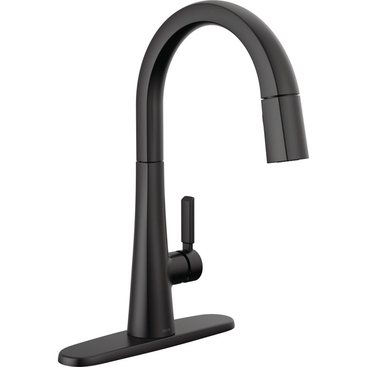 Matte Black Stainless Steel Pull-Down Kitchen Faucet